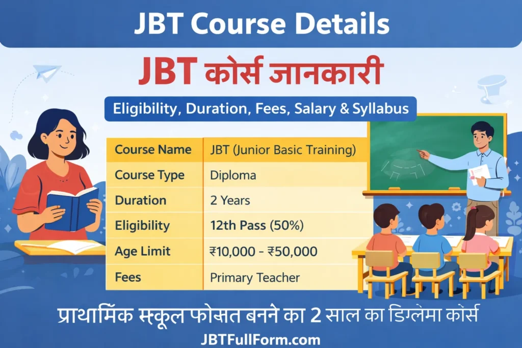 JBT Course Details (2026) – Eligibility, Duration, Fees, Salary & Syllabus