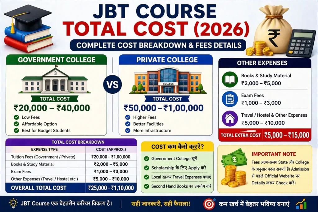 JBT Course Total Cost (2026) – Fees, Expenses & All Details