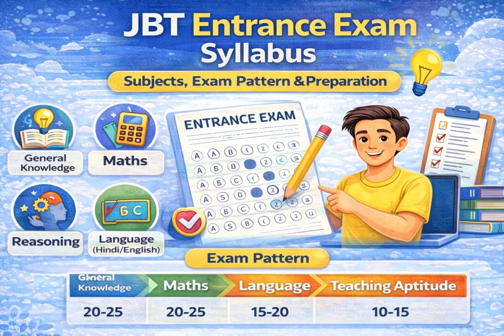 JBT Entrance Exam Syllabus (2026) – Subjects, Exam Pattern & तैयारी कैसे करें