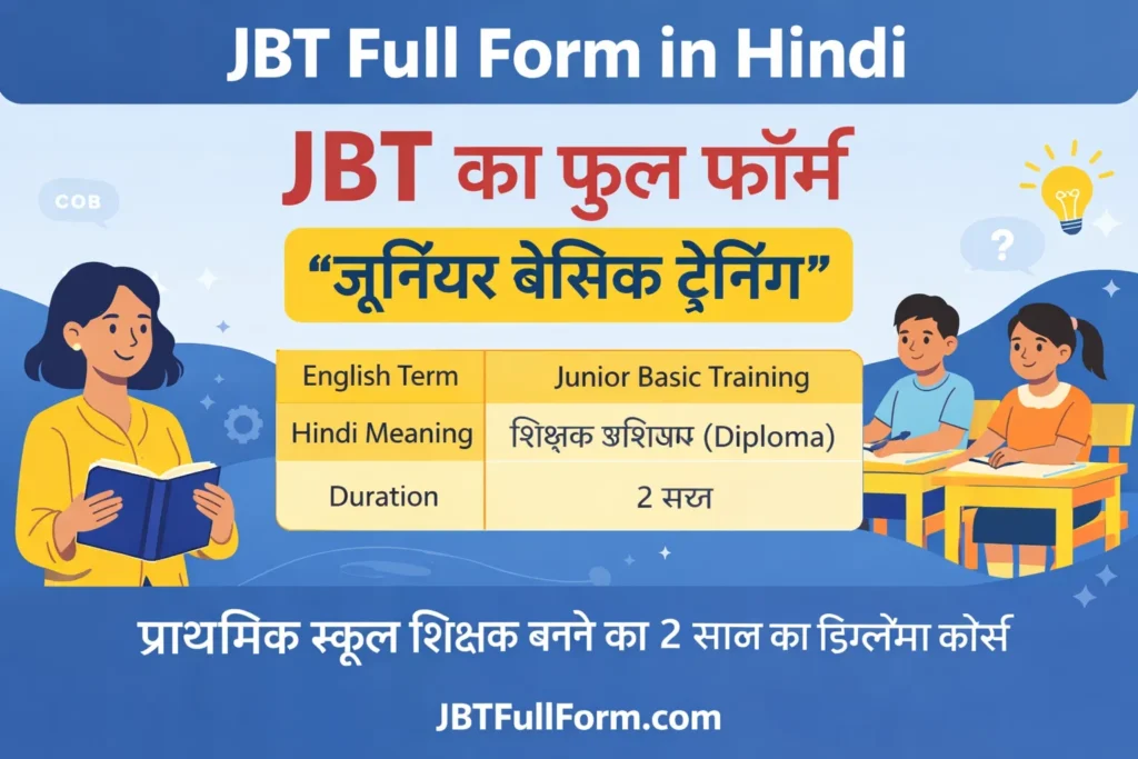 JBT Full Form in Hindi (2026) – JBT का फुल फॉर्म क्या होता है