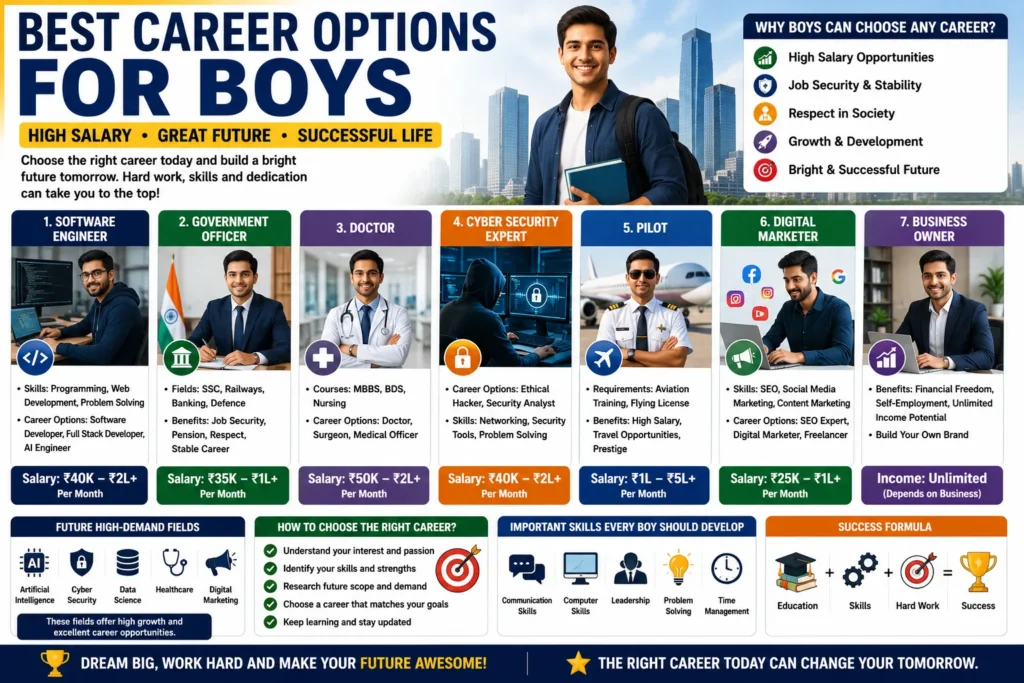 Best Career Options for Boys (2026) – High Salary & Future Scope Careers