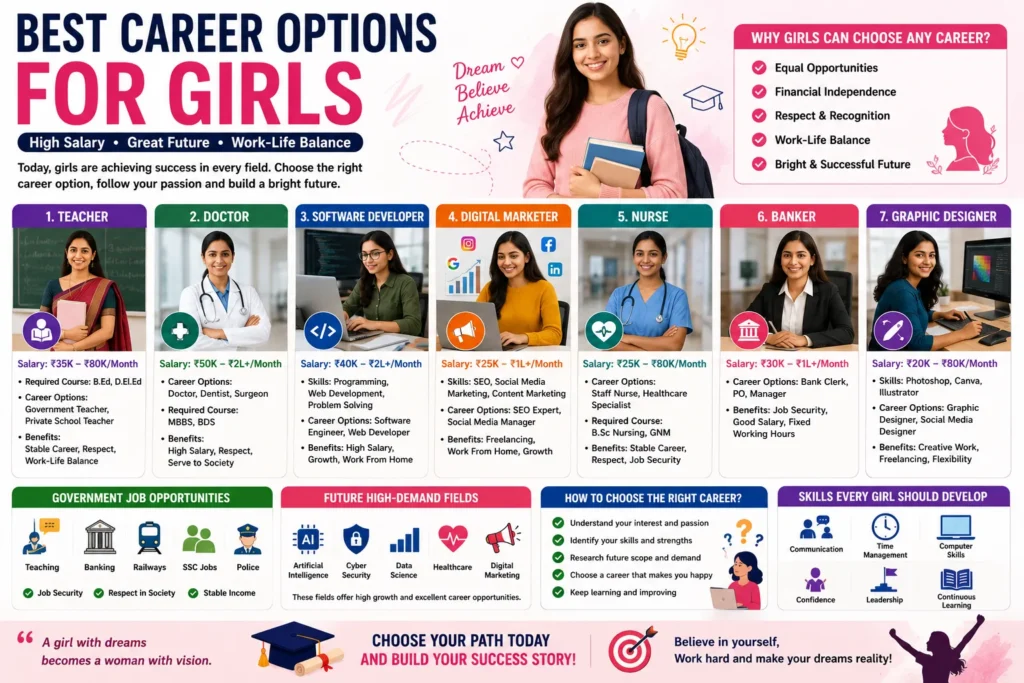 Best Career Options for Girls (2026) – High Salary & Future Scope Careers
