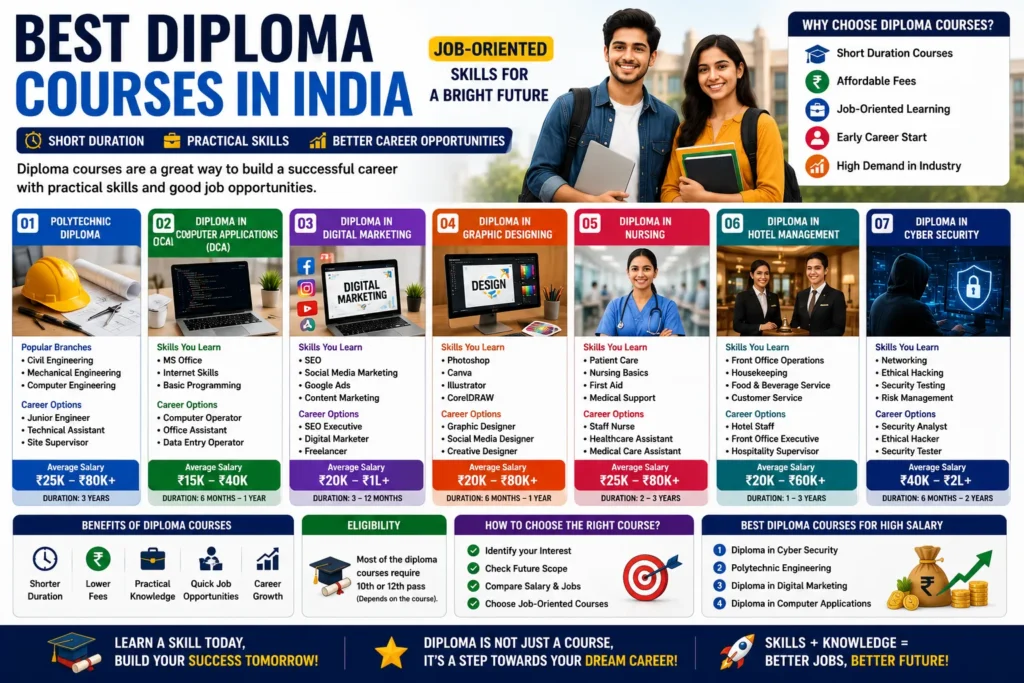 Best Diploma Courses in India (2026) – Top Job-Oriented Diploma Courses
