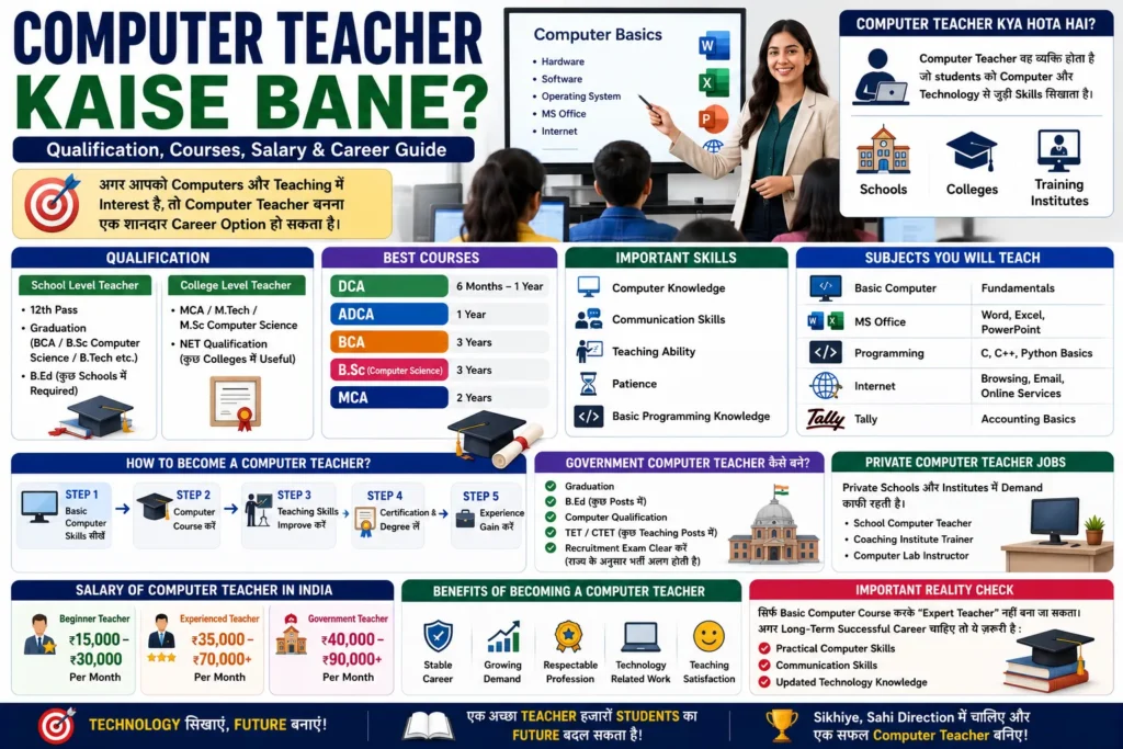 Computer Teacher Kaise Bane (2026) – Qualification, Courses, Salary & Career Guide
