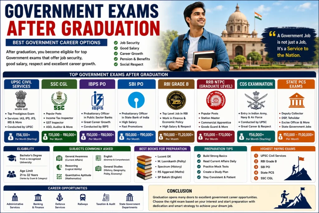 Government Exams After Graduation (2026) – Best Government Career Options
