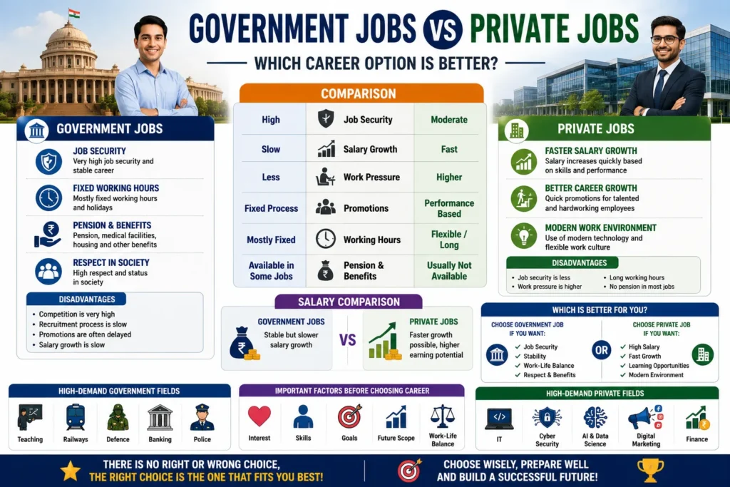 Government Jobs vs Private Jobs (2026) – Which Career Option Is Better