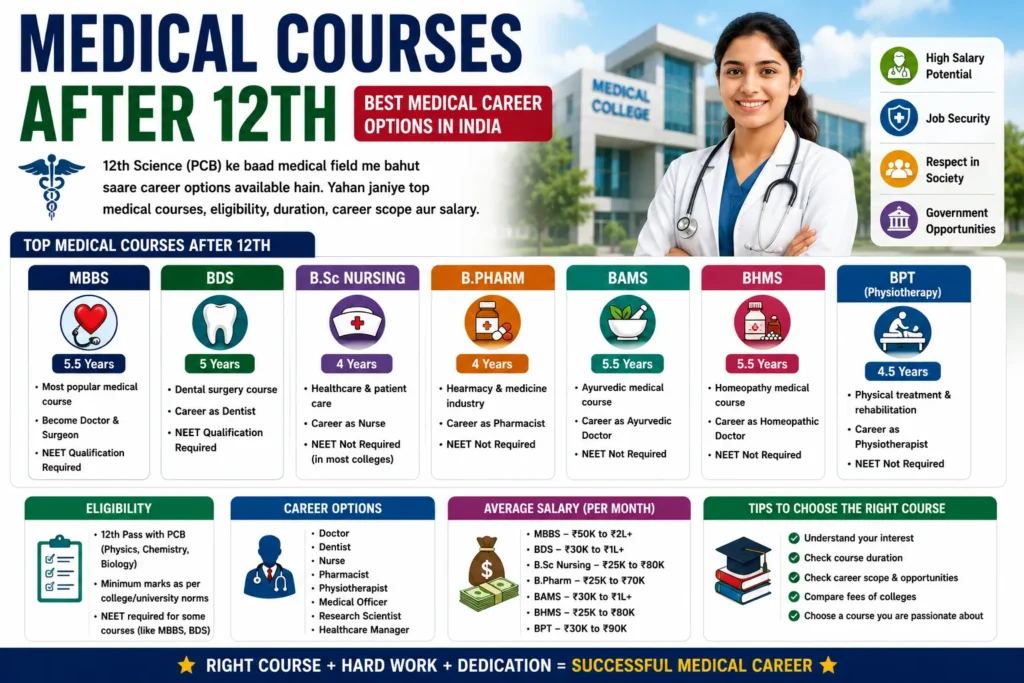 Medical Courses After 12th (2026) – Best Medical Career Options in India