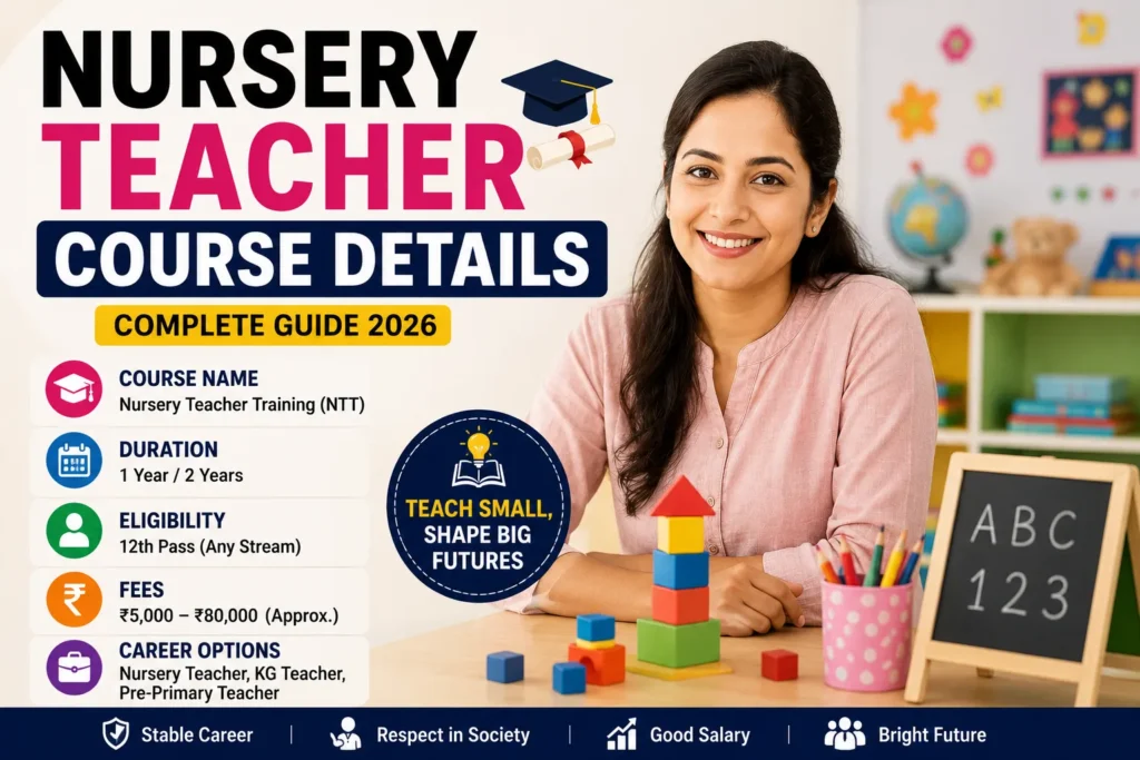 Nursery Teacher Course Details (2026) – Eligibility, Duration, Fees, Salary & Career