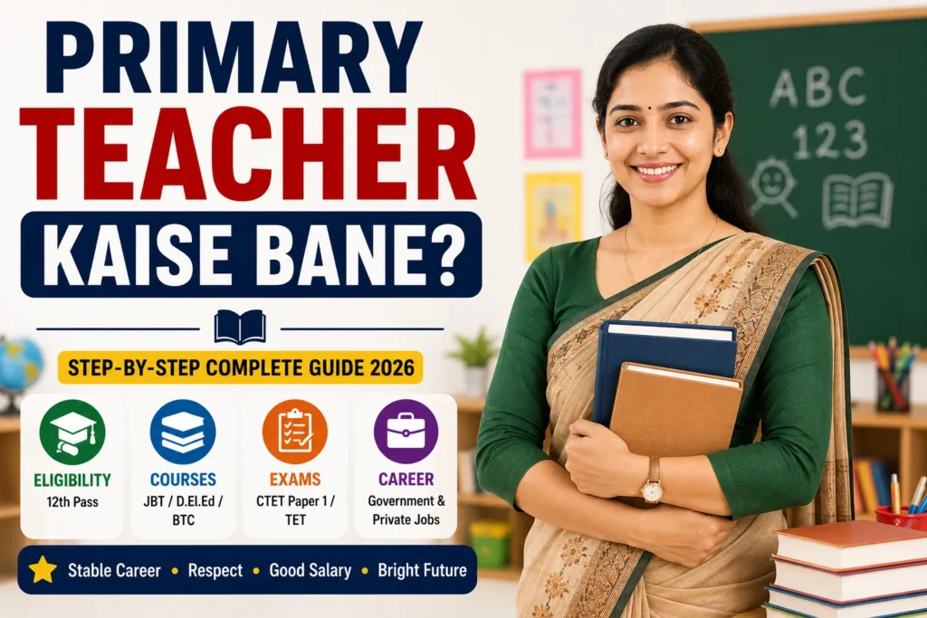 Primary Teacher Kaise Bane (2026) – Eligibility, Courses, CTET & Full Process