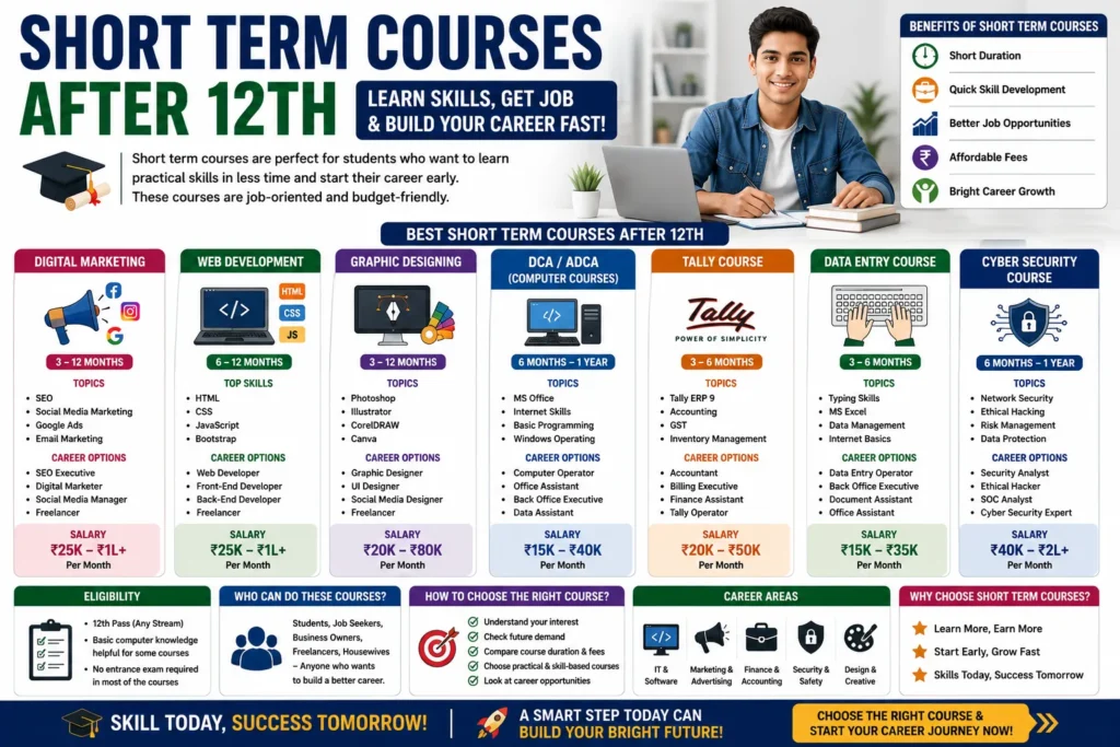 Short Term Courses After 12th (2026) – Best Career Options With High Salary