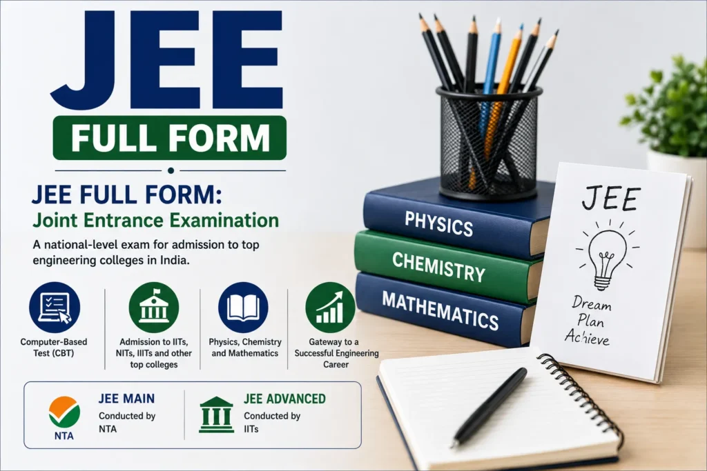 JEE Full Form (2026) – Meaning, Eligibility, Exam Pattern & Career Guide