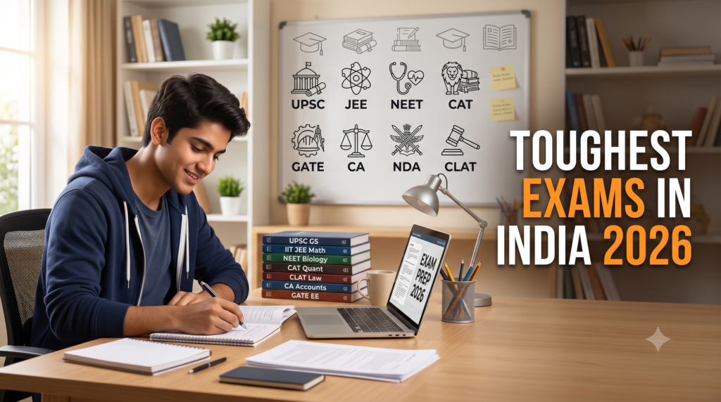 Toughest Exams in India 2026 – Top 15 Most Difficult Exams with Difficulty Level